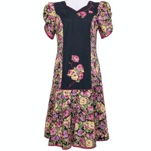 VTG 80's RM Hawaii Floral Mumu House Dress Sz 12